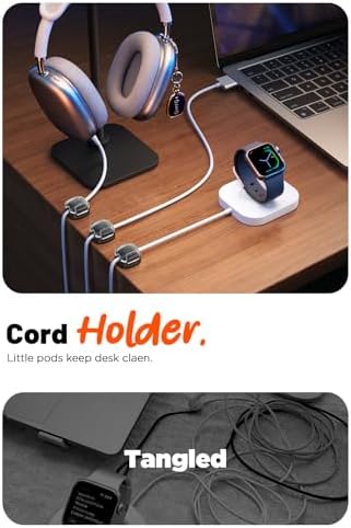 Cable Clips,8 Pack Cord Holder Cord Organizer [1s Lock & Strongest Adhesive] Spring Cord Clips Phone Charger Wire Desk Cable Management Nightstand Home Office School Decor Women Cute Desk Black - Image 2