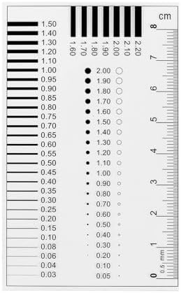 HARFINGTON High Precision SEC Size Estimation Chart 8cm 0.5mm Transparency Flaw Detection Film Ruler for Diameter and Line Width Defects Measuring by HARFINGTON