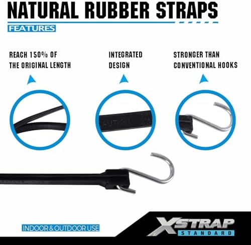 XSTRAP STANDARD 20PK 100% EPDM Bungee Cords 15" Natural Rubber Tarp Straps - Image 6