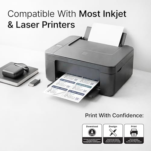 2 1/3" X 3 3/8" Matte White Printable Labels (250 Sheets, 2000 Stickers) - Image 4