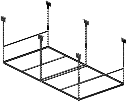 4x8 Ft Overhead Garage Storage Rack, 28-41 inch Height Adjustable Ceiling Mounted Organization Rack, 850 lbs Weight Capacity, 48"x96" Heavy Duty Space-Saving Metal Rack for Garage Storage by STORKING