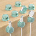 Magnetic Cable Clips, Adjustable Cord Holder Management, Adhesive Wire Keeper Organizer for Home Office Desk Phone PC Car Wall Desktop Nightstand Appliance (9-PCS Cyan) by COOCAT