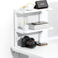 Spacrea Clamp on Desk Shelf, 2 Tier Office Desk Shelves Organizer, Wood Desktop Supplies Storage Rack, Desk Organizers and Accessories (White) by Spacrea