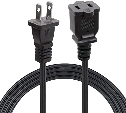 5ft Extension Cord,2 Prong Small and Thin Extension Cords,Male/Female for NEMA 1-15P to NEMA 1-15R Short Extension Cord Indoor (1, Black 5ft) by Yeatel