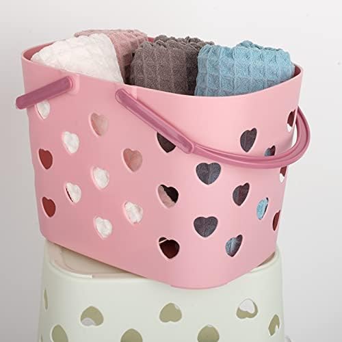 Portable Shower Caddy with Handle Plastic Shower Basket Organizer, Pink - Image 4