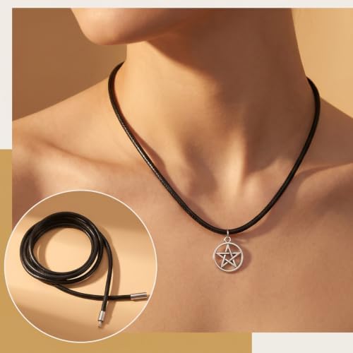 10 Pcs Leather Cord Necklace Black Leather Necklace Cord Polyester - Image 6