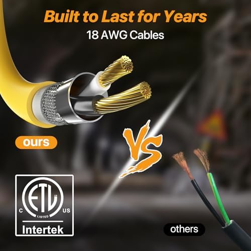 100FT LED Construction String Lights: Linkable 5000K 120V 10-Head - Image 6