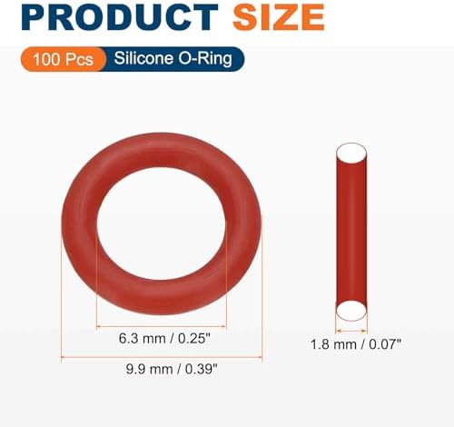 100pcs Silicone O-Ring 9.9x6.3x1.8mm Metric Sealing Gasket - Image 2