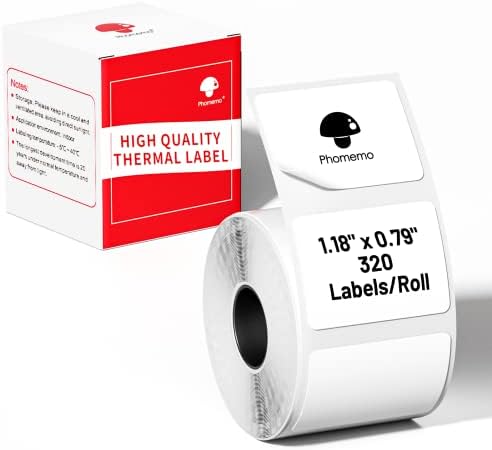 Phomemo Thermal Labels, 1.18" x 0.79", for M110/M100/M220/M108, 300 PCS by Phomemo