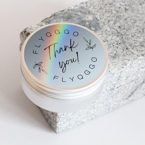 2 inch Round Holographic Thermal Sticker Labels, Waterproof & Rainbow Wave & Glitter Design, for Price/Name Tag, Barcode, DIY Custom Logo Design, Sliver(200Pcs/Roll) - Image 4