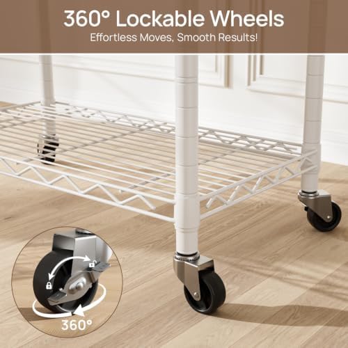 Golpart Heavy Duty Rolling Clothes Rack Wheels Portable Metal Garment Rack - Image 7