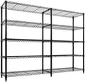 5 Tier Storage Shelving Unit Metal Shelves 70.8"W Wire Shelving, 70.5"H L-Shaped Pantry Shelves Kitchen Storage Shelves for Home Commercial Garage Heavy Duty, 70.8"H x 70.5"W x 15.8"D by Unknown