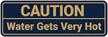 Standard Caution Water Gets Very Hot Sign (Navy Blue/Gold) - Medium 10 Pack by SignsByLITA