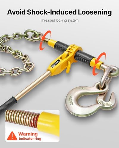 VEVOR Ratchet Chain Binder, 9200 lbs Working Load, Chain Binders Compatible with 3/8 in - 1/2 in Chains, Heavy Duty Ratchet Load Binder with Handles for Truck, Tie Down, Hauling, Towing, Logging - Image 5