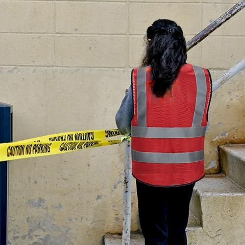 High Vis Safety Vest Reflective Strips, Multi-Pocket Design, Available in Yellow,Orange,black,Pink,blue,Red,purple - Image 3