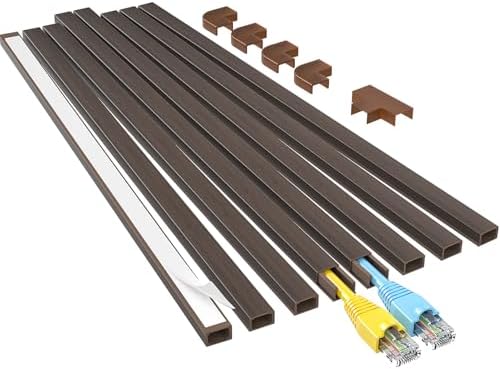 Yecaye Cord Hider, 113in One-Cord Cable Raceways, W0.59in H0.4in, Darkwood by Yecaye