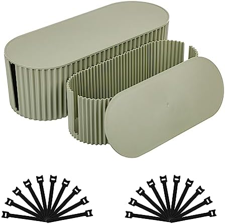 FABROK 2 Pack Cable Management Box, Cord Hider Box, Green, Small+Large by FABROK