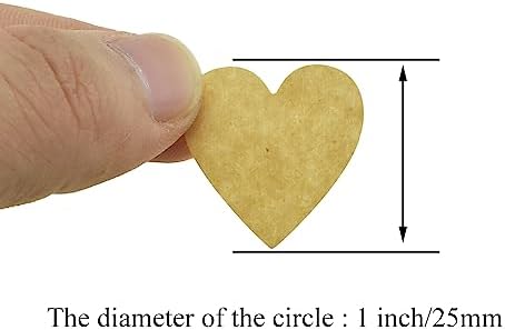 HAHIYO 1Inch 500Pcs Natural Brown Kraft Heart Shaped Stickers - Permanent Adhesive Dot Stickers for Jar Canning Label Price Tag Store Organizing - Image 2