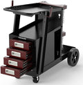 YESWELDER Welding Cart with 4 Red Drawers, Dual Cylinder Slots, 245 lb by YESWELDER