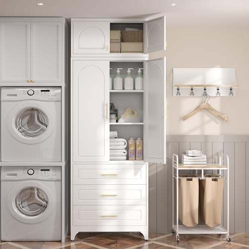 SteeLoong 90”Kitchen Pantry Cabinet, Metal Storage Cabinet with 3 Drawers - Image 5