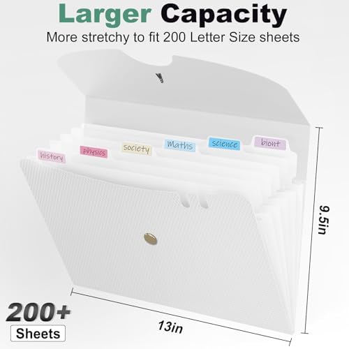 Sooez 7 Pocket Accordion File Organizer, Premium Expanding File Folder - Image 3