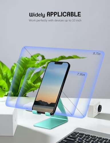 Aoviho Cell Phone Stand for Desk, Aluminum Phone Holder,Fresh Green - Image 6