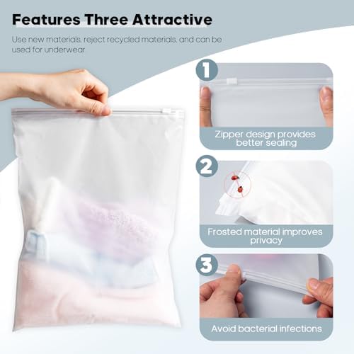 14x16 Inch Plastic Bags for Clothes Frosted Bags 50Pcs No Vent Holes - Image 5