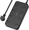 Power Strip Tower with 10 Feet Extension Cord, 1700 Joules Surge Protector Power Strip with 8 Outlets 3 USB Chargers, 1875W/15A, Flat Plug, Charging Station, Office Supplies, Dorm Essentials by TESSAN