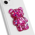 On The Grip 3D Gummy Bear Style Expandable Collapsible Mobile Phone Grip Stand Holder for Smartphone Tablet Cell Phone Accessory (Pink Glitter) by OnTheGripofficial