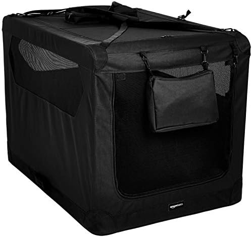 Amazon Basics Folding Portable Soft Pet Dog Crate Carrier Kennel, 42 x 31 x 31 inches, Black by AmazonBasics