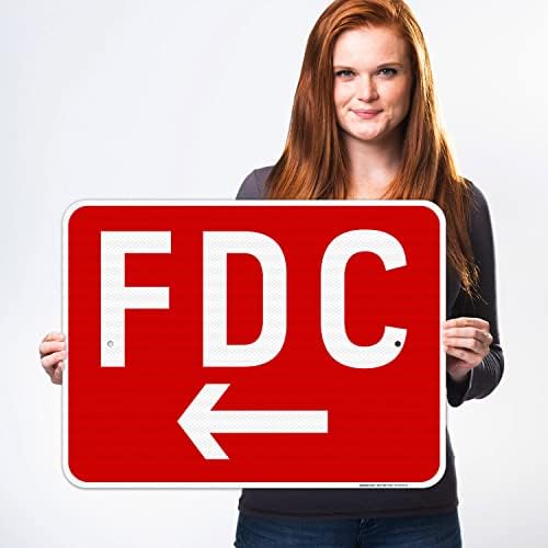 FDC Left Arrow Sign, Red Background, - Image 2