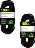 GoGreen Power Inc. (G-13700BK-2) 16/3 100' Heavy Duty Extension Cord - Black, 100ft, 2 Pack by PowerByGoGreen