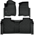 Floor Mats Fit for 2019-2026 Chevy Silverado 1500/GMC Sierra 1500, 2020-2026 Chevrolet Silverado/GMC Sierra 2500HD/3500HD Crew Cab with Rear Under-Seat Storage, TPE All Weather Floor Liner Car Mats by AUTOBULL