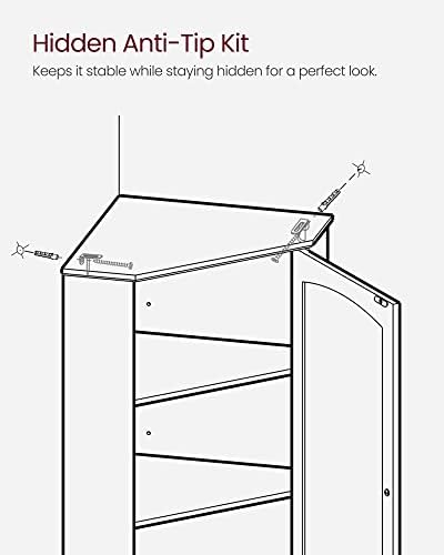 VASAGLE Tall Corner Cabinet, 2 Doors, 4 Adjustable Shelves, 65.4”H - Image 6
