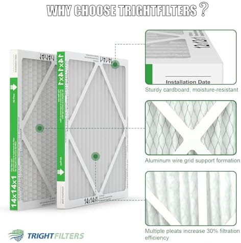 TRIGHTFILTERS 14x14x1 Air Filter 6 Pack, MERV 8 Filter Replacement - Image 2