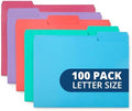 Blue Summit Supplies 100 File Folders, Letter Size, 1/3 Cut, Gem Tones by BlueSummitSupplies