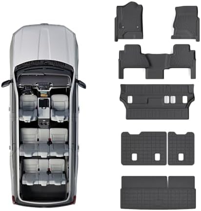Floor Mats & Trunk Mat for Chevrolet Tahoe 2015-2020 Bucket Seat (8 Seats Version) &GMC Yukon（Not Fit XL,TPE All Weather Protection Car Floor Liners for Chevy Tahoe by SANBAN-AXE