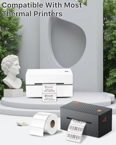 iEager 2.25x1.25 Inch Thermal Labels, White Durable Thermal Printer Stickers, Self-Adhesive Rectangle Shipping Label Printer Sticker for Barcode, Name, Address, 1000 Labels/Roll - Image 6