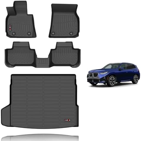 KELCSEECS Floor Mats & Cargo Liner Custom for 2025 2026 BMW X3 Car Mats Automotive Cargo Mat Floor Liners Trunk Mat X3 All Weather Floor Mats Trunk Liner Black by KELCSEECS