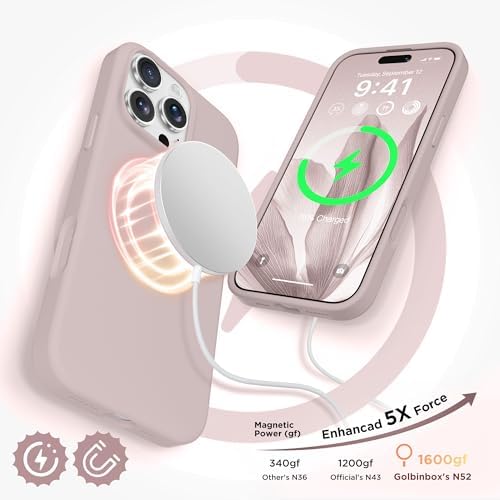 GolbinBox Magnetic for iPhone 16 Pro Max Case, Silicone Cover, Light Taro - Image 3