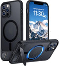 Temdan Magnetic Compatible with iPhone 12 Pro Max Case, [Built-in Invisible Kickstand][Compatible with MagSafe][Military Grade Shockproof] Slim Translucent Matte Phone Case for iPhone 12 Pro Max 6.7" by Temdan