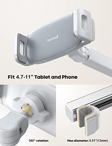 Lamicall Car Headrest Tablet Holder, 3 in 1 Extension Adjustable Arm - Image 6