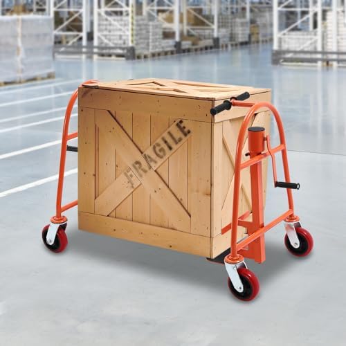 Manual Furniture Mover Equipment, Heavy Duty 1300lb Capacity with 12in Lift Height, 6in Polypropylene Casters, Straps Included, for Home, Workshop, or Office Material Handling - Image 2