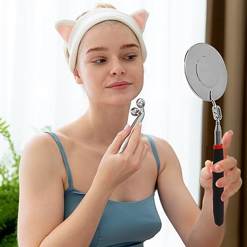 Telescoping Flexible Circular Mirror - 360 Rotation with Extended Handle - Round Inspection Mirror for Vehicle Condition (3 Inch Dia) - Image 7