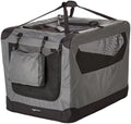 Amazon Basics Folding Portable Soft Pet Dog Crate Carrier Kennel with Fleece Pad, 30 x 21 x 21 inches, Grey by AmazonBasics