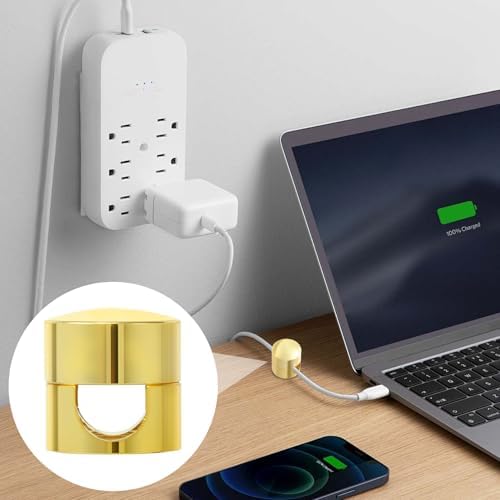 SmallCat 3 Sets Charger Holders for Cords, Adjustable Cable Anchor Holders, Adhesive Metal Cord Clips, Cable Management Wire Organizers for Desk, Office, Nightstand - Gold, Red Bronze, Silver - Image 7