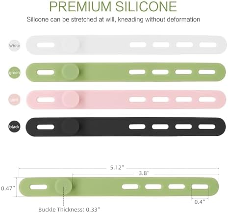 Donruby 24Pcs Silicone Cable Ties, Reusable Cord Organizer Straps, 4 Colors - Image 2