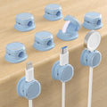Magnetic Cable Clips, Adjustable Cord Holder Management, Adhesive Wire Keeper Organizer for Home Office Desk Phone PC Car Wall Desktop Nightstand Appliance (9-PCS Blue) by COOCAT