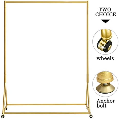 Gold Pipe Clothing Racks Freestanding, Modern Metal Clothes Rack Heavy Duty, Easy Assemble Clothing Rack for Hanging Boutiques and Bedroom 47" L - Image 4