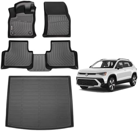 AIPOIL® Floor Mats & Cargo Liner Set for 2022-2026 Volkswagen Taos AWD All Weather Protection TPE Anti-Slip Automotive Full Set Custom VW Taos AWD Car Mats Accessories - Black by AIPOIL